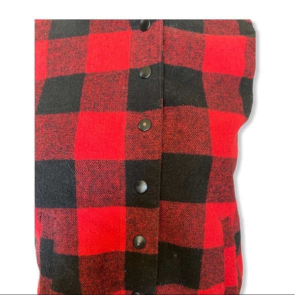 Wet Seal red black wide buffalo plaid jacket sweatersleeve size small - Picture 3 of 7